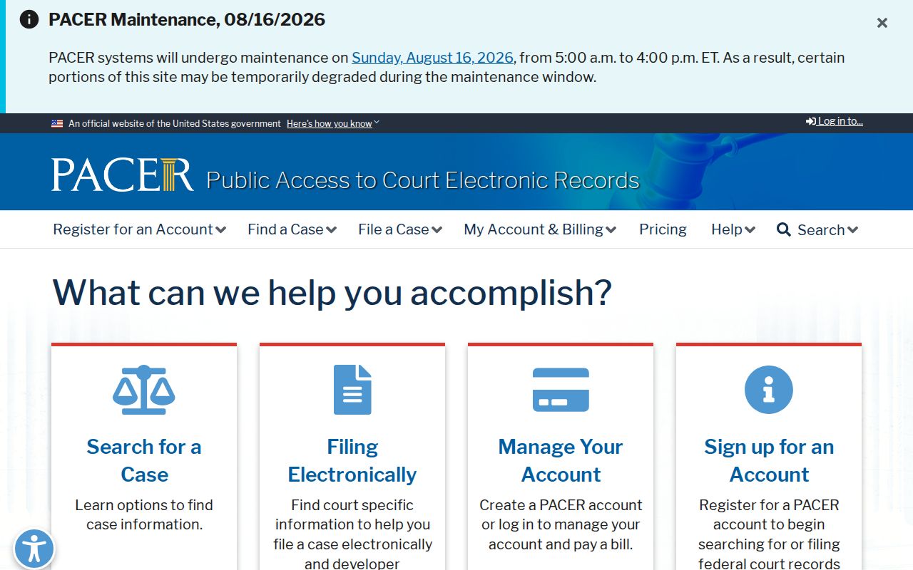 Brodnax criminal records search through the official PACER federal court system