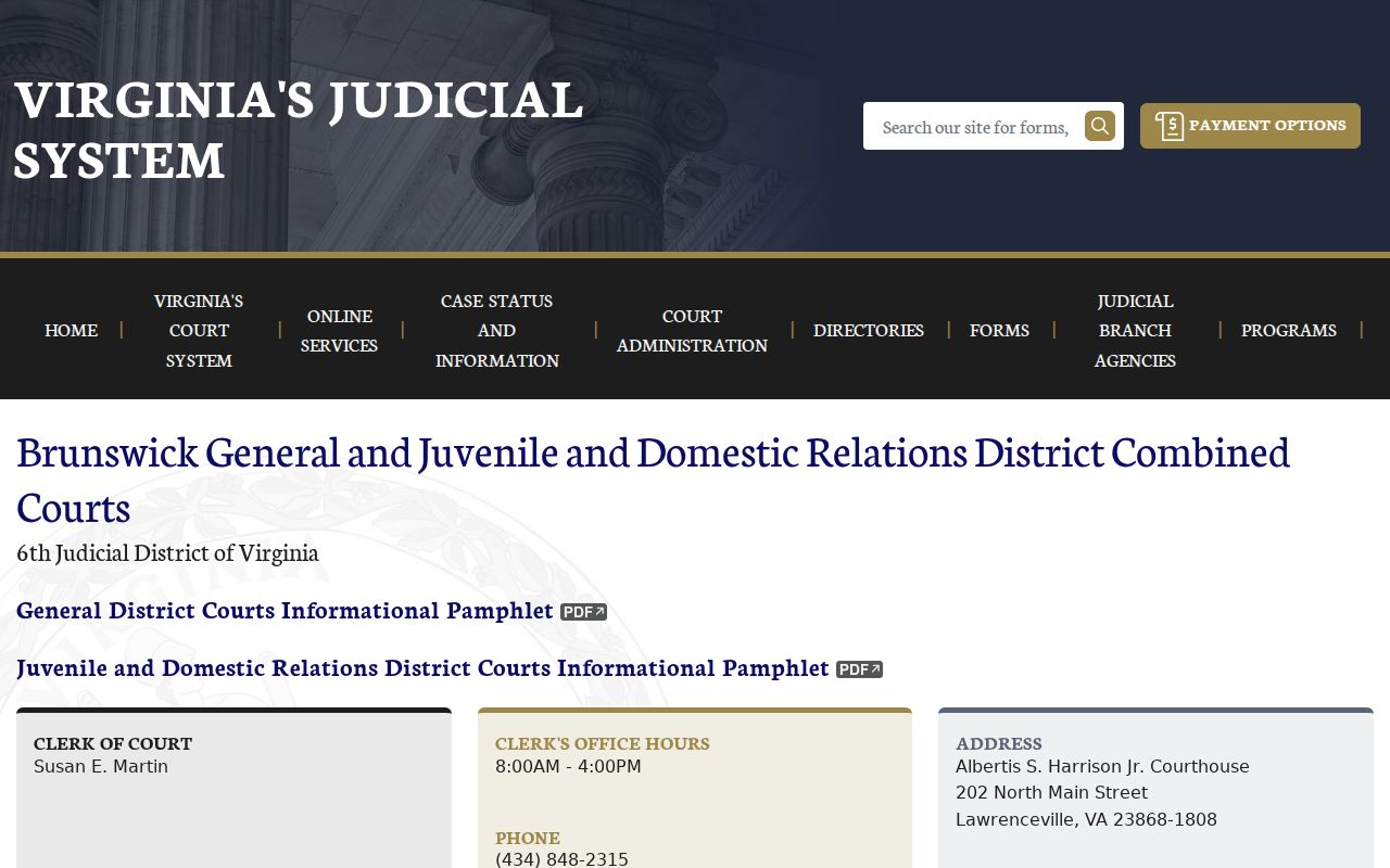 Brunswick County criminal court cases combined courthouse information
