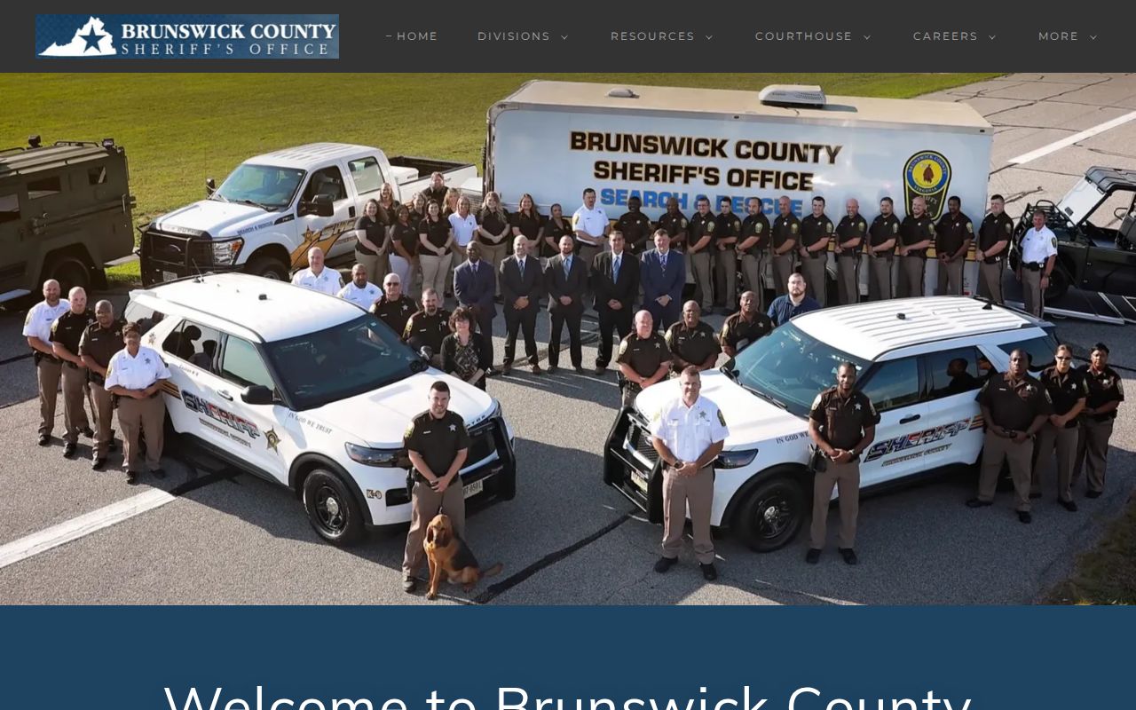 Brunswick County criminal history sheriff records homepage