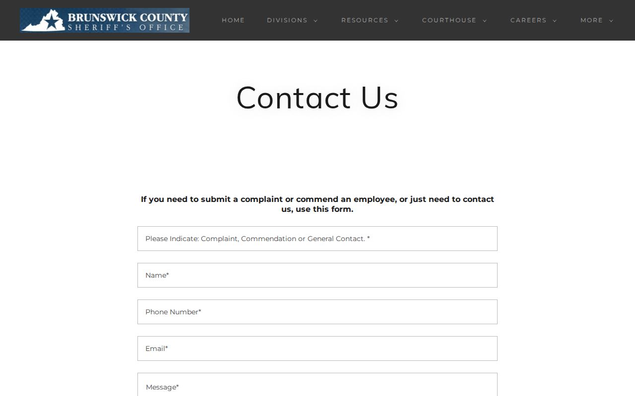 Brunswick County warrant and criminal records sheriff contact